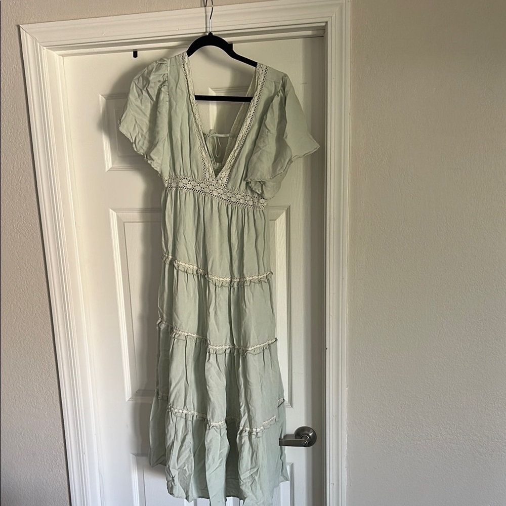 Pink Blush Maternity Green Maxi Dress